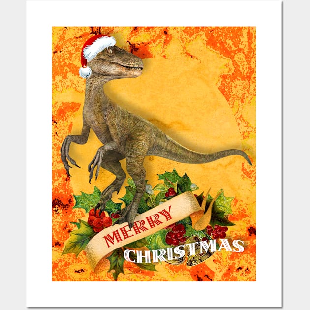 Merry Jurassic Christmas 5 Wall Art by PrivateVices